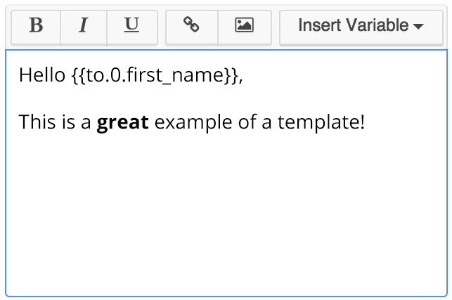 Screenshot of example template